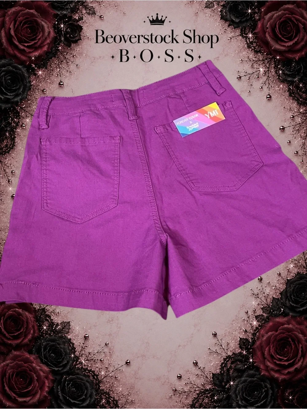 New NWT YMI Forever Color High-Rise Shorts – Berry Jam – Size M